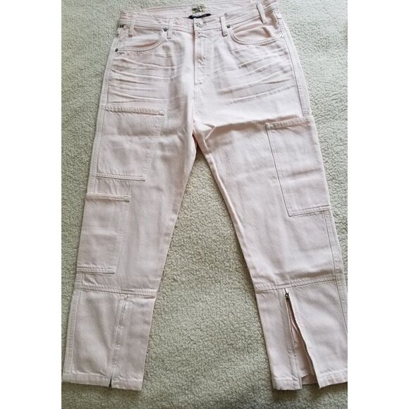 Citizens Of Humanity Abi Zipper Cargo Jeans in Carnation Pink Women's Size 26 - Picture 7 of 16
